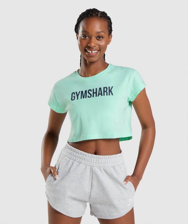 Damske Crop Top Gymshark Apollo Modre | MF2615083